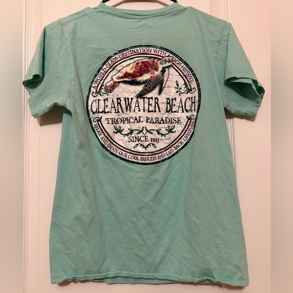 Clearwater Beach Tropical Paradise Short Sleeve Shirt - Seafoam